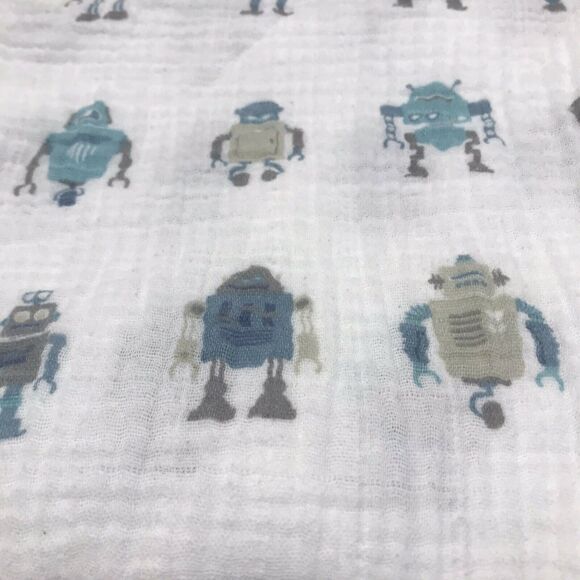 Newcastle Robot Cotton Muslin Swaddle Baby Blanket - Picture 2 of 4